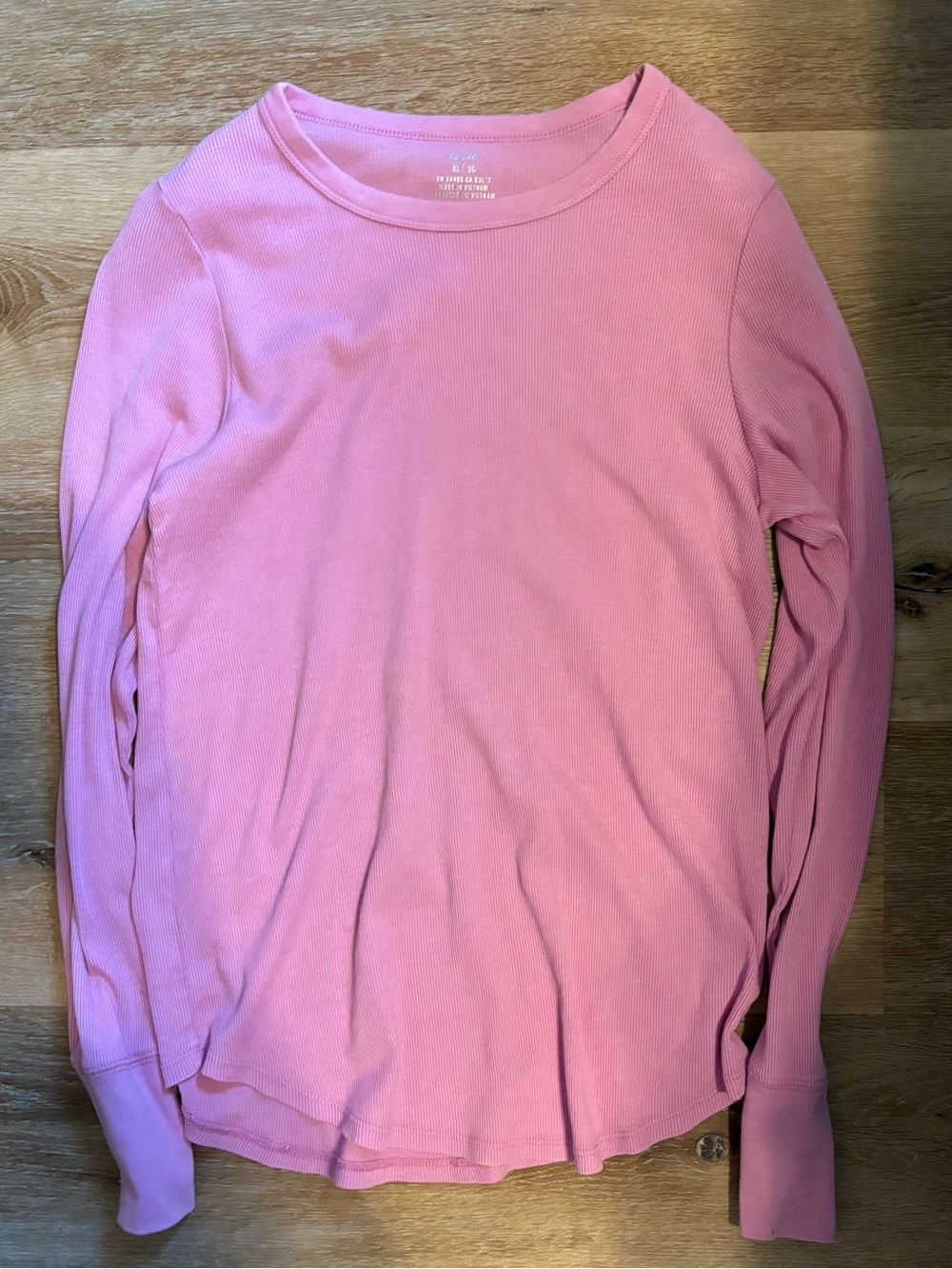 Aerie Long-Sleeve Pink Ribbed Top